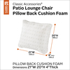 Classic Accessories Patio Lounge Chair Pillow Back Cushion Foam, 21 x 20 x 4 Inch 61-058-019901-RT